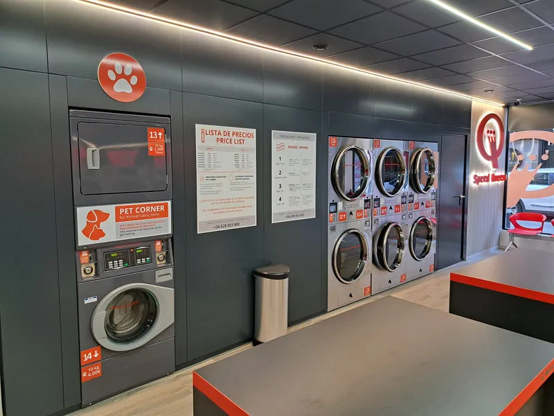 Secadoras de 15 kg y el Pet Corner, la lavadora reservada para la ropa de las mascotas · Lavandería Gira Gira en Villa de Vallecas